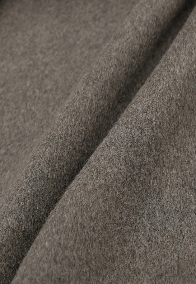 TOPダブルビーバーステンカラーコート（スカーフ付） 詳細画像 Brown 19