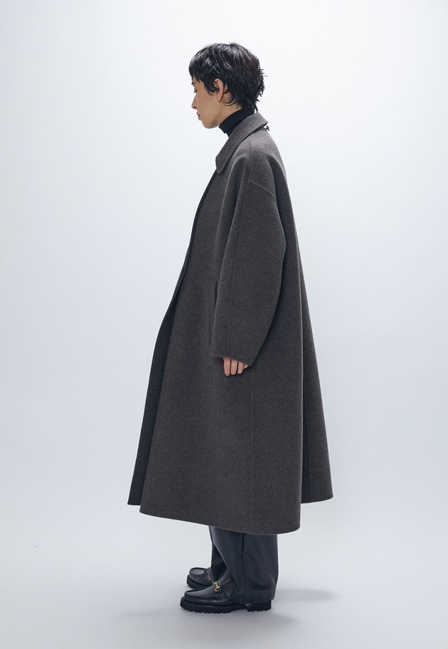 TOPダブルビーバーステンカラーコート（スカーフ付） 詳細画像 Brown 9