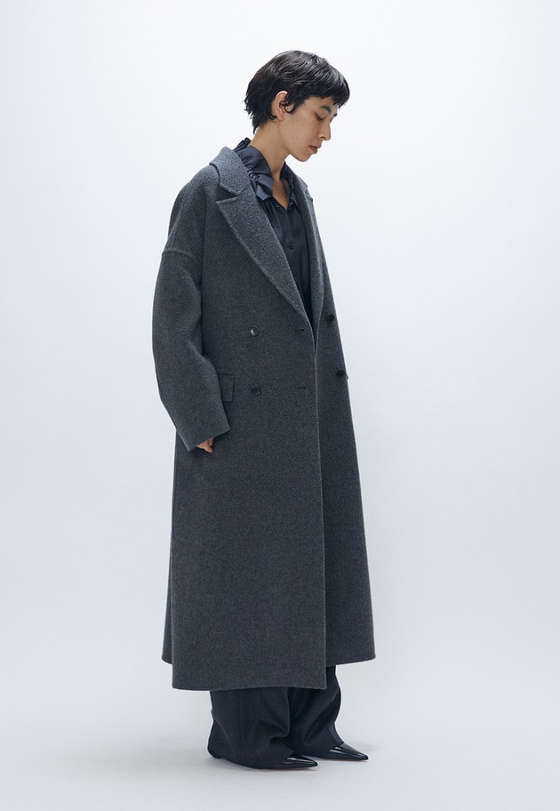 【WEB・一部店舗限定】TOPダブルビーバーチェスターコート 詳細画像 Charcoal 3