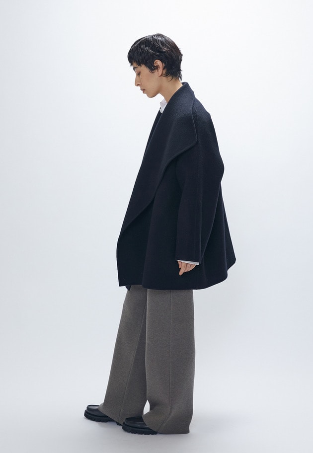 TOPダブルビーバーショールコート 詳細画像 Black 4