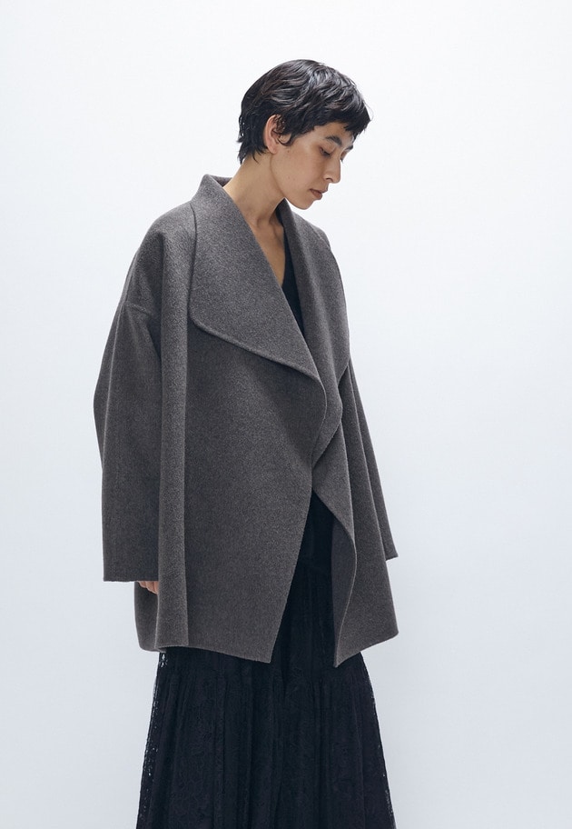 【S'YTE】ウールビーバーショールカラーダブルコート S'YTE】ウールビーバーショールカラーダブルコート