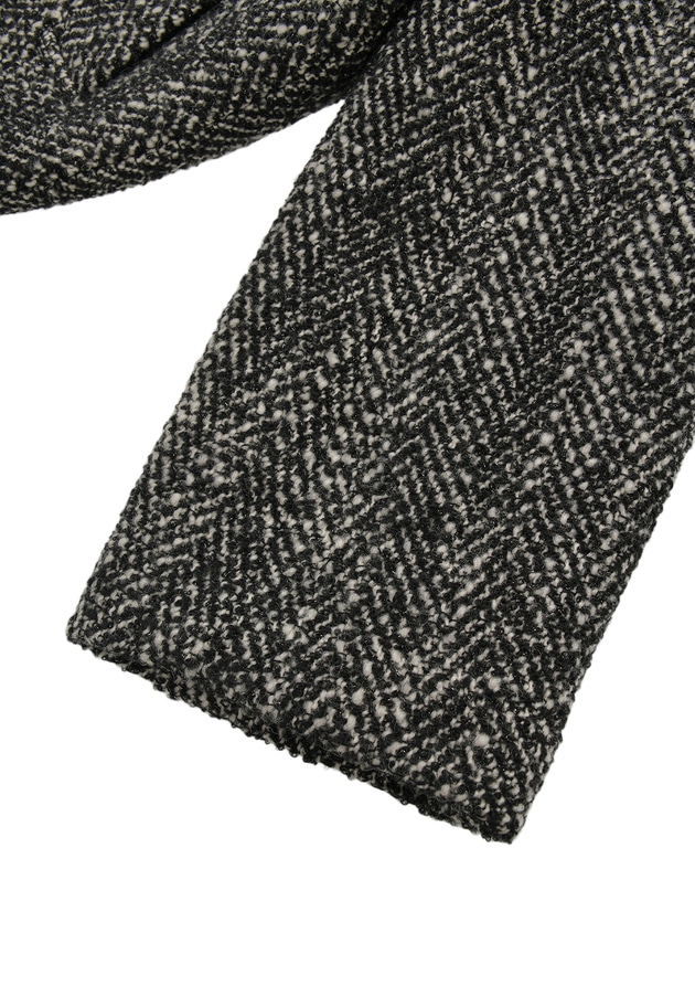 へリンボンラメツイードショートコート 詳細画像 Black 15