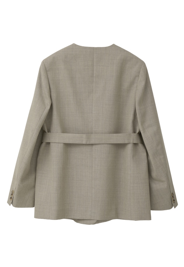 クリアーウールノーカラージャケット 詳細画像 Beige 12