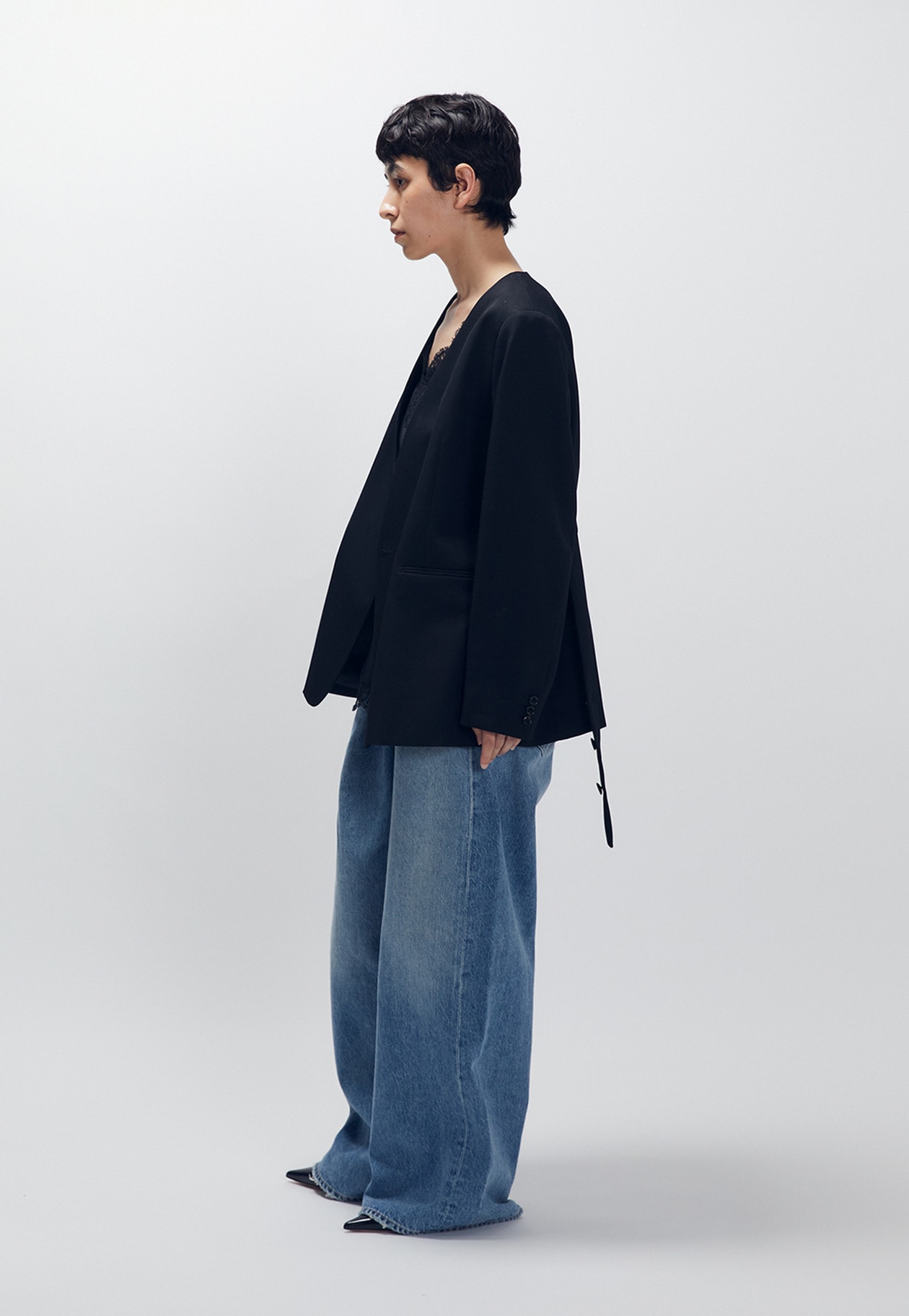 クリアーウールノーカラージャケット】｜1er Arrondissement