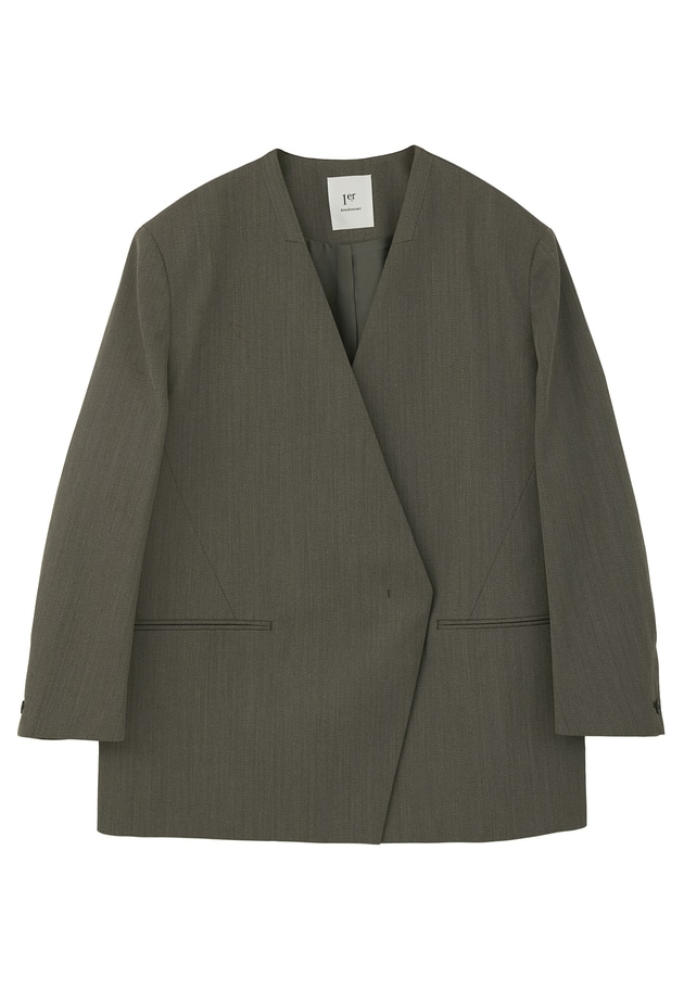 杢ツイルオーバーショルダージャケット 詳細画像 Khaki 11