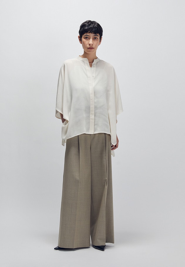 クリアーウールワイドトラウザー 詳細画像 Beige 10
