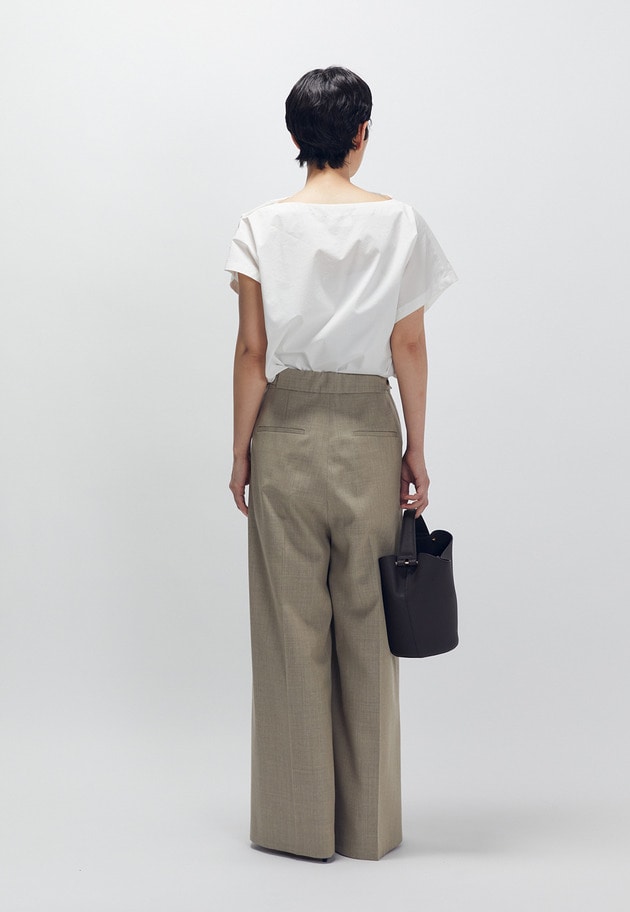 クリアーウールワイドトラウザー 詳細画像 Beige 8