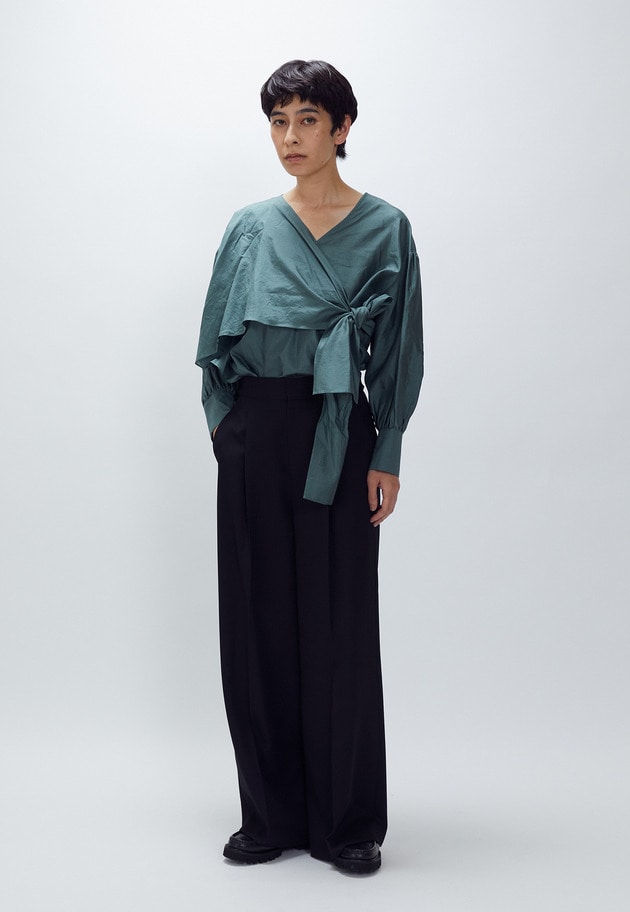 クリアーウールワイドトラウザー 詳細画像 Black 3