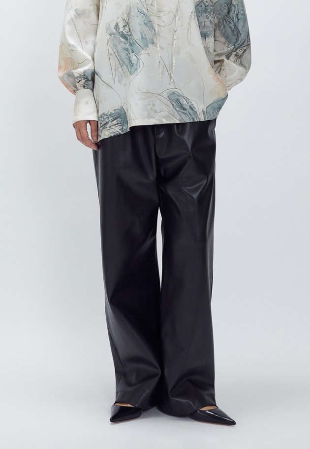 フェイクレザーパンツ 詳細画像 Black 1