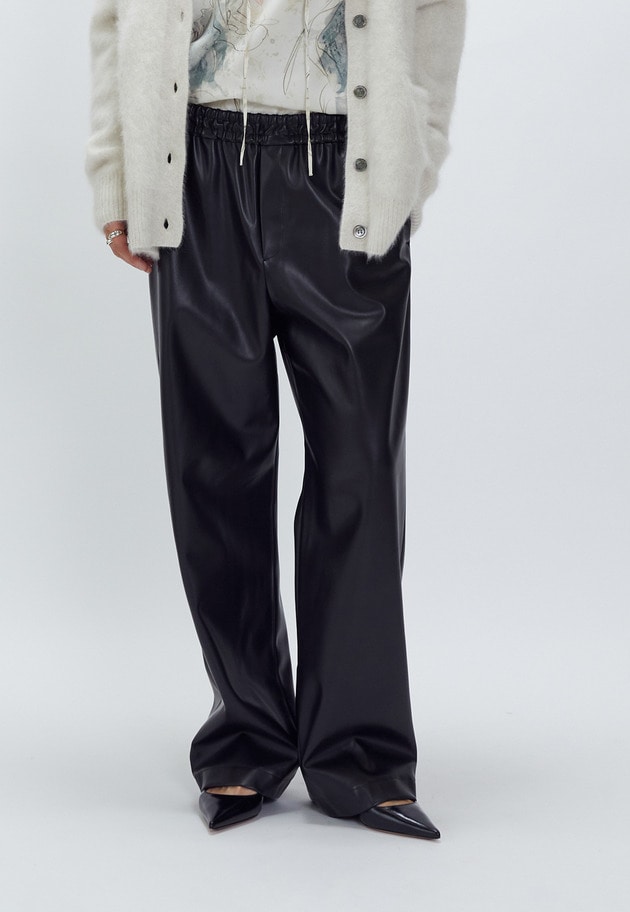 フェイクレザーパンツ 詳細画像 Black 2