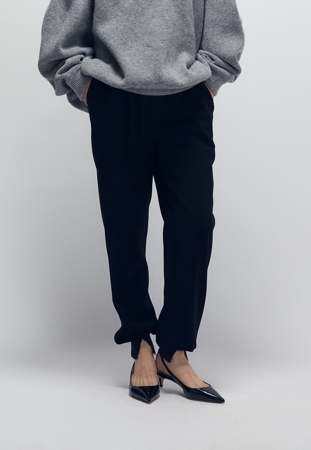 B.Sジョーゼットスリットリブジョガーパンツ 詳細画像 Black 1