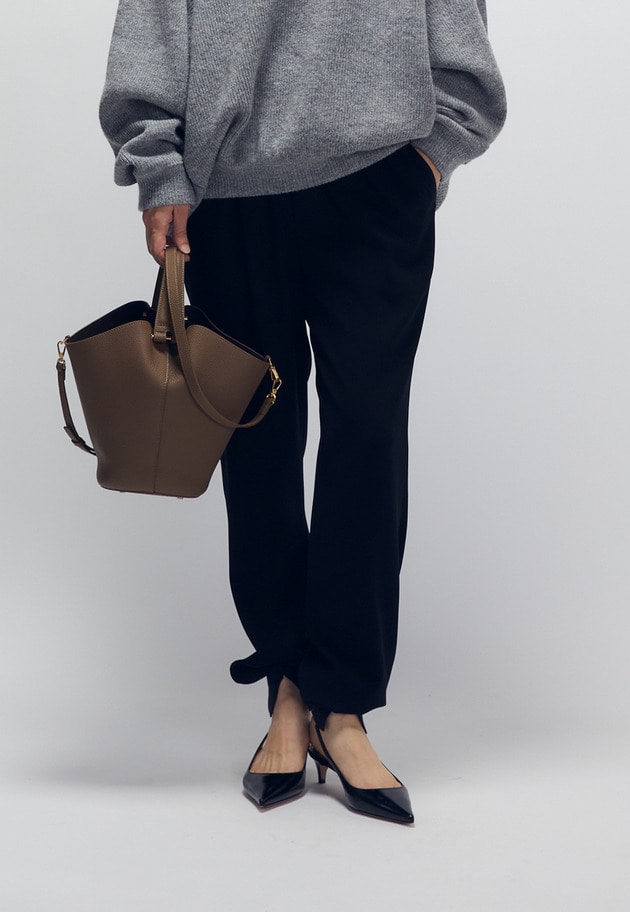 B.Sジョーゼットスリットリブジョガーパンツ 詳細画像 Black 2