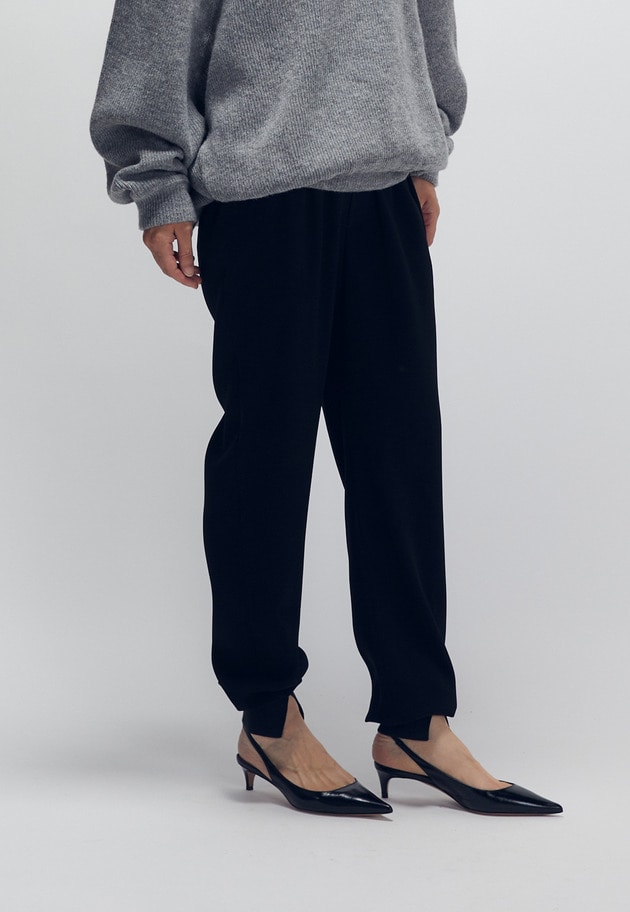 B.Sジョーゼットスリットリブジョガーパンツ 詳細画像 Black 3