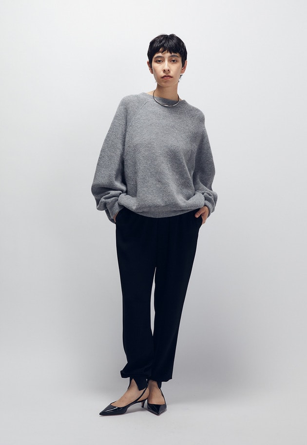 B.Sジョーゼットスリットリブジョガーパンツ 詳細画像 Black 4