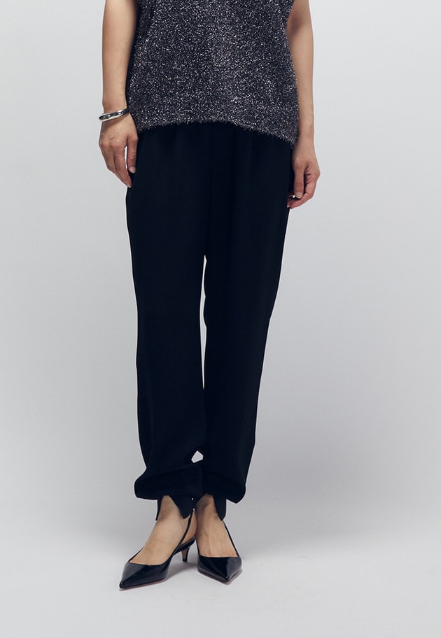 B.Sジョーゼットスリットリブジョガーパンツ 詳細画像 Black 6