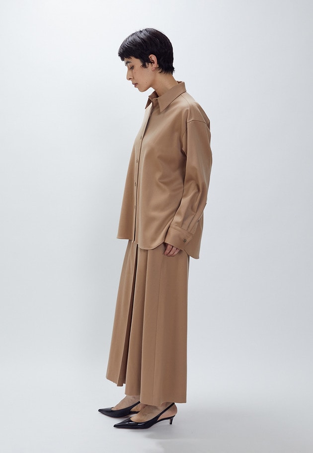 ウールサテンキュロットパンツ 詳細画像 Beige 4