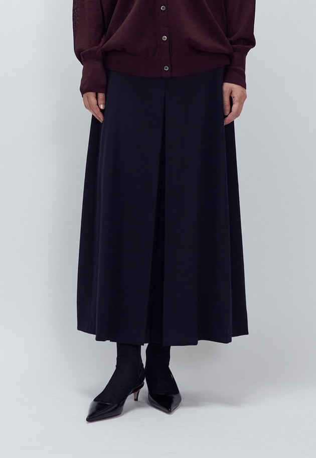 ウールサテンキュロットパンツ 詳細画像 Navy 1