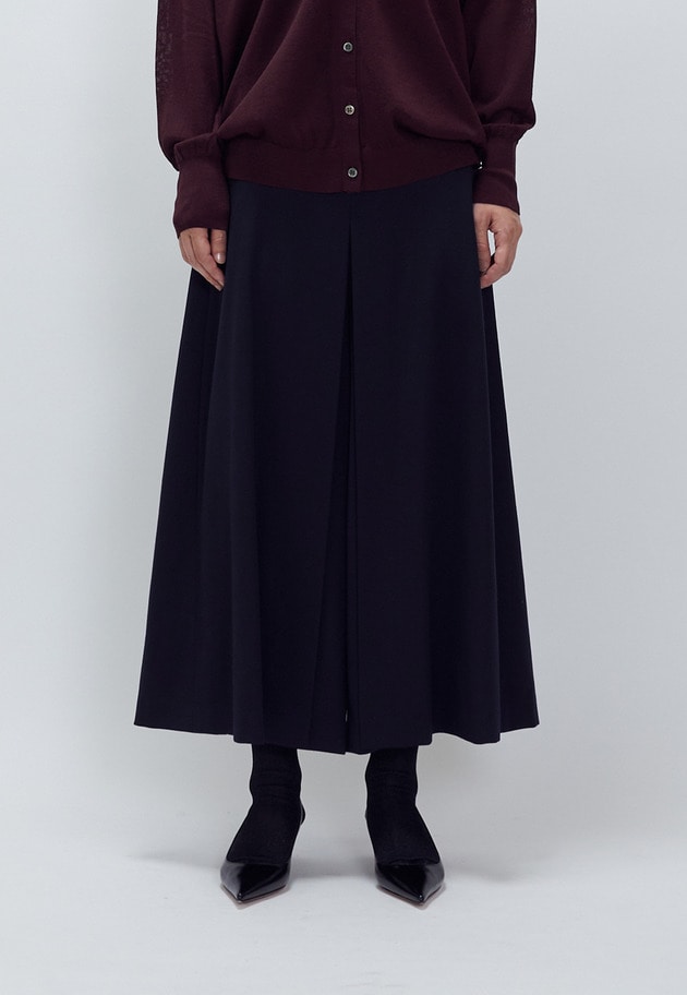 ウールサテンキュロットパンツ 詳細画像 Navy 2