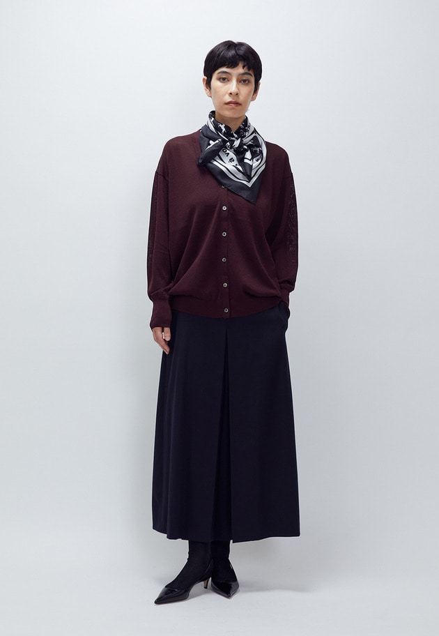 ウールサテンキュロットパンツ 詳細画像 Navy 4