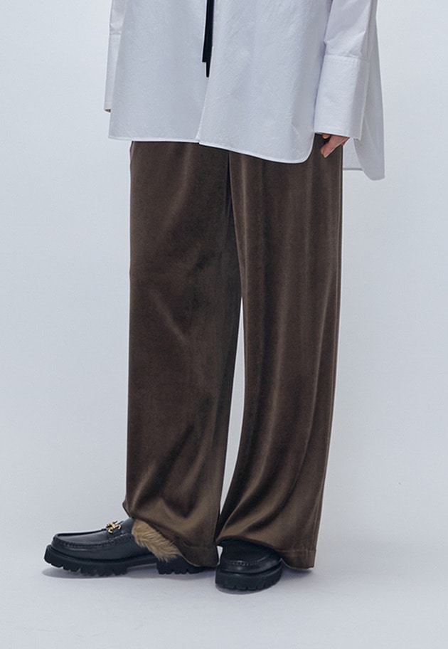 ベロアワイドパンツ 詳細画像 Mocha 1