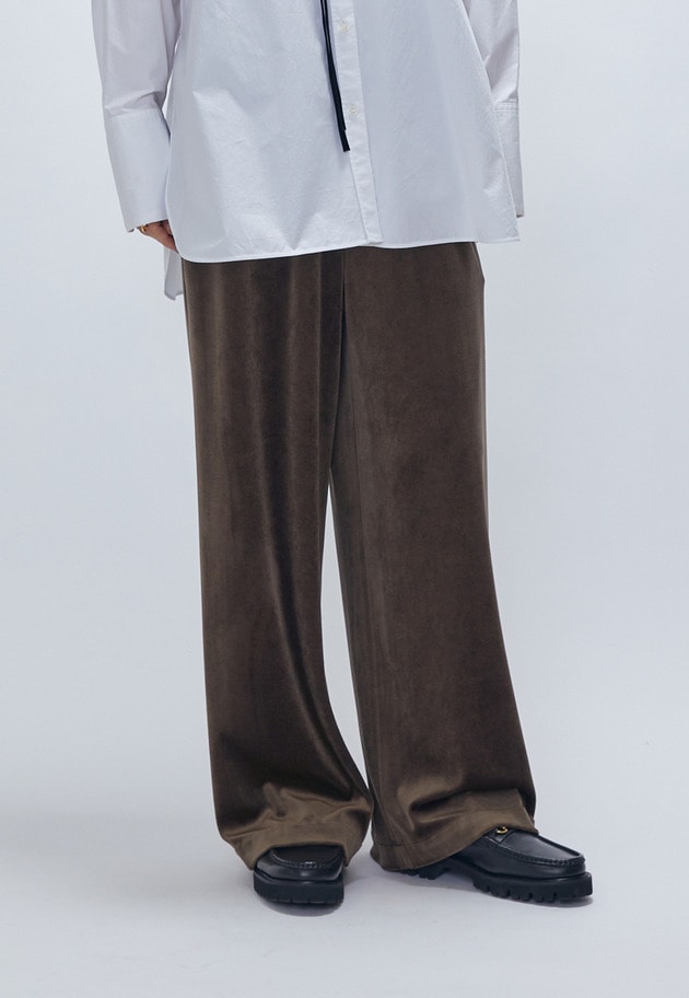 ベロアワイドパンツ 詳細画像 Mocha 2