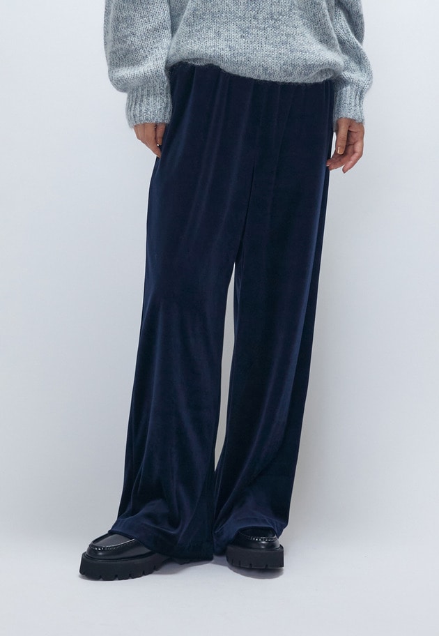 ベロアワイドパンツ 詳細画像 Navy 1