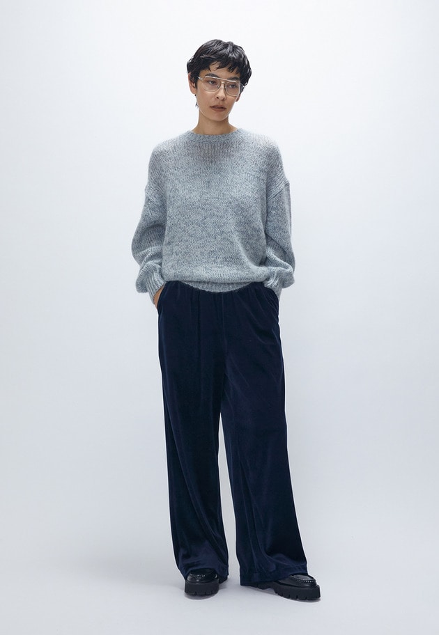 ベロアワイドパンツ 詳細画像 Navy 2
