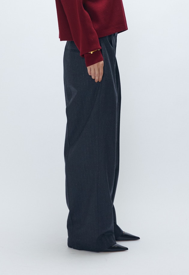 ラメストライプテーパードパンツ 詳細画像 Charcoal 3