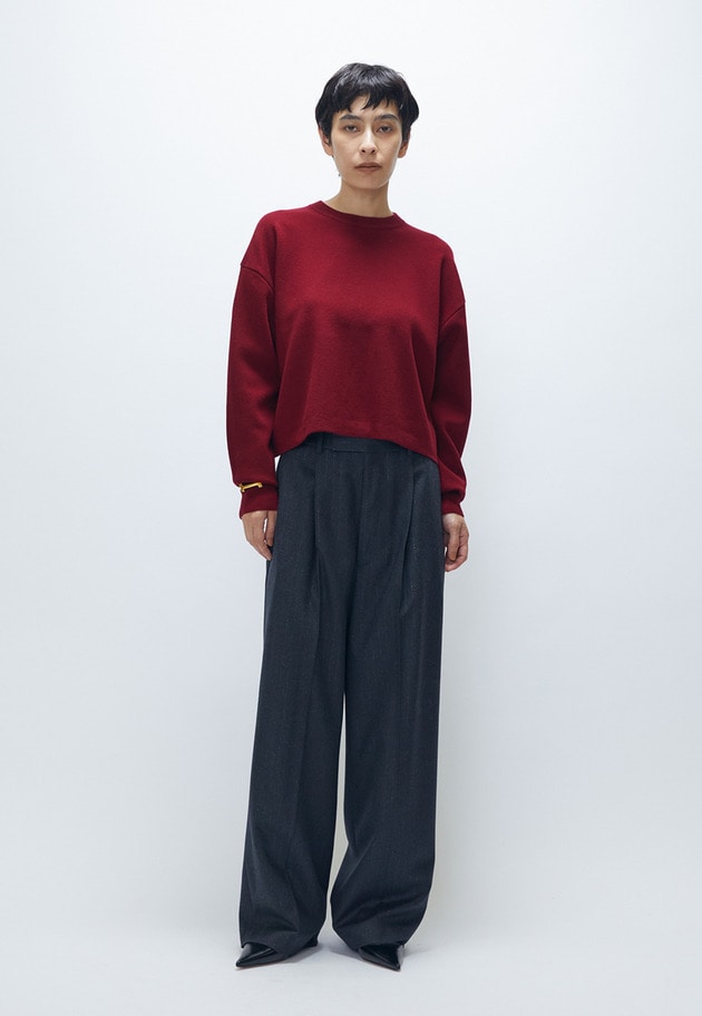 ラメストライプテーパードパンツ 詳細画像 Charcoal 4