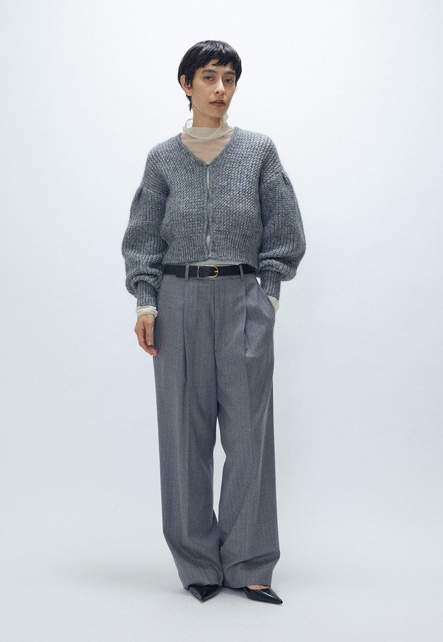 ラメストライプテーパードパンツ 詳細画像 Light gray 5