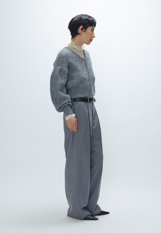 ラメストライプテーパードパンツ 詳細画像 Light gray 6