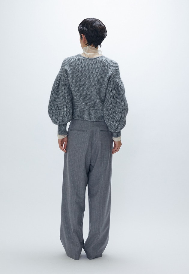 ラメストライプテーパードパンツ 詳細画像 Light gray 7