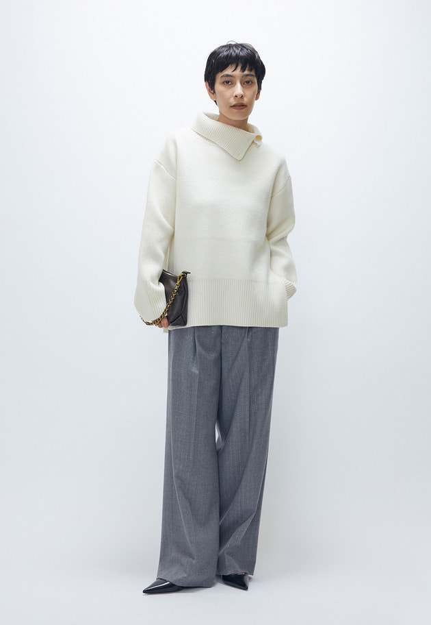 ラメストライプテーパードパンツ 詳細画像 Light gray 8