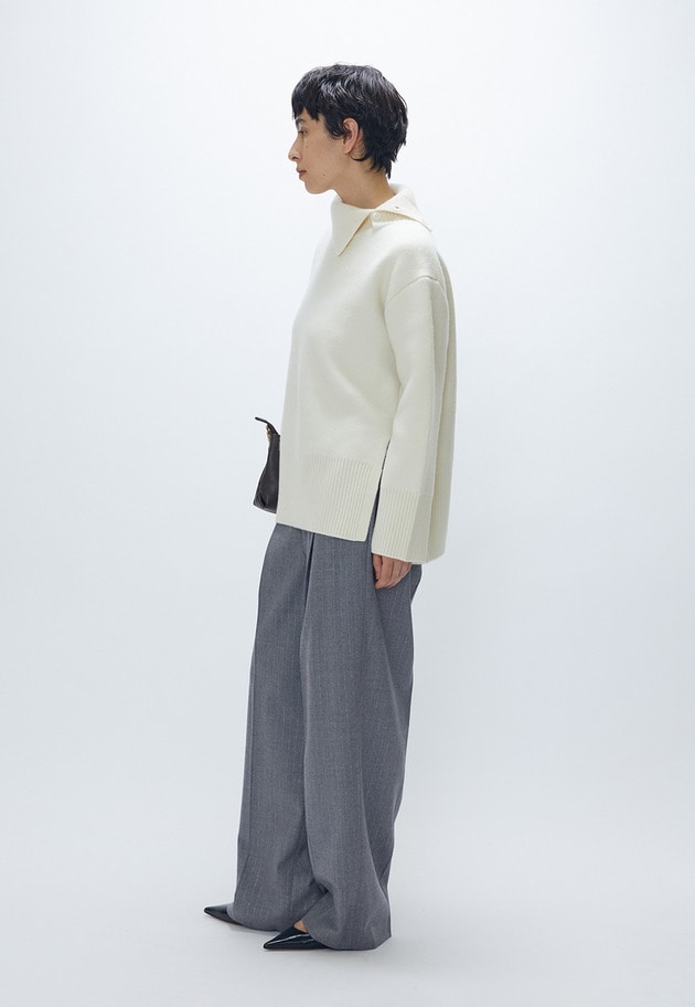 ラメストライプテーパードパンツ 詳細画像 Light gray 9