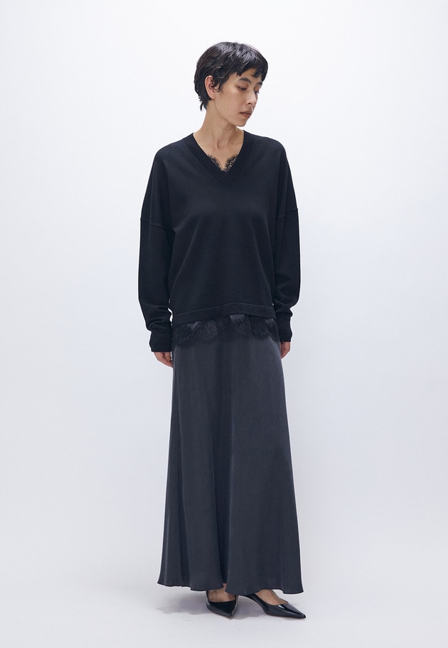 【新色追加3】キュプラフィブリルマーメイドスカート 詳細画像 Black 2