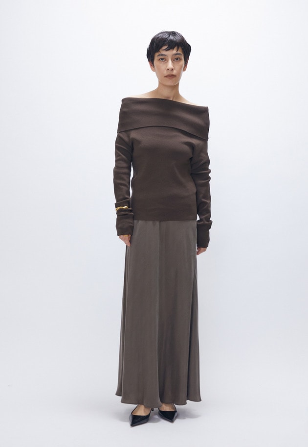【新色追加3】キュプラフィブリルマーメイドスカート 詳細画像 Brown 3