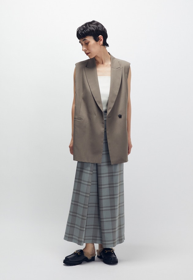 TWチェックラップスカート 詳細画像 Green 3