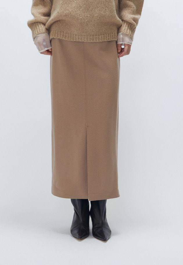ウールスムースタイトスカート 詳細画像 Beige 1
