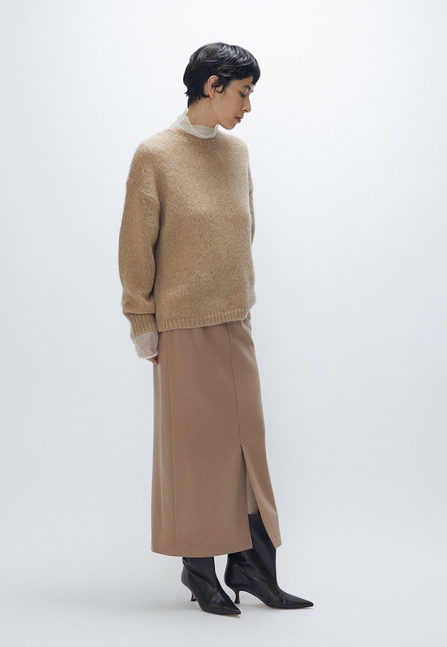ウールスムースタイトスカート 詳細画像 Beige 3