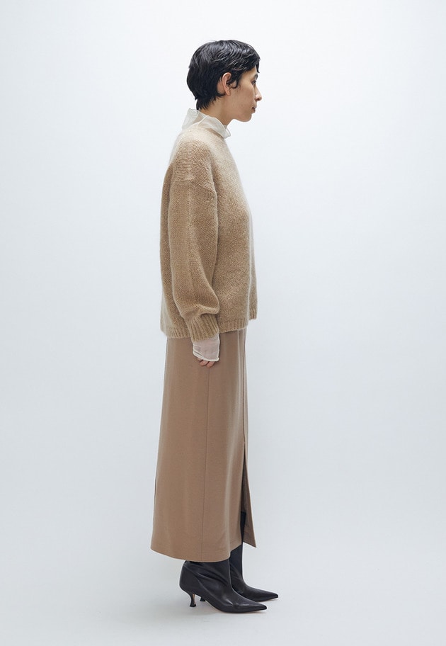 ウールスムースタイトスカート 詳細画像 Beige 4