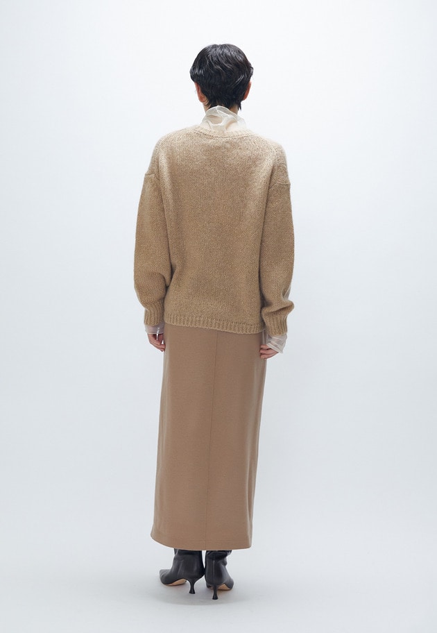 ウールスムースタイトスカート 詳細画像 Beige 5