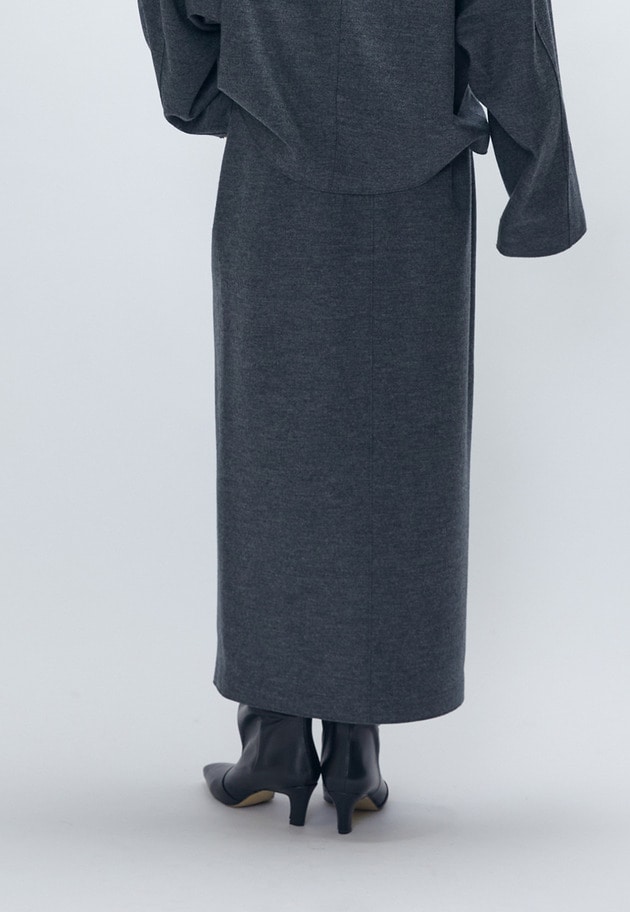 ウールスムースタイトスカート 詳細画像 Gray 2