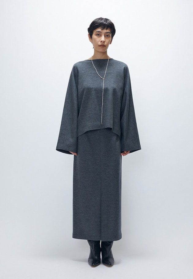 ウールスムースタイトスカート 詳細画像 Gray 3