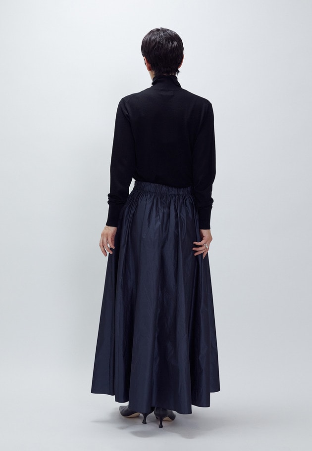 １er arrondissement 麻　スカート　濃紺　新品タグつき アシンメトリータックスカート】｜1er Arrondissement（プルミエ