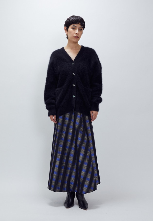 オンブレーチェックアシメフレアースカート 詳細画像 Blue 3