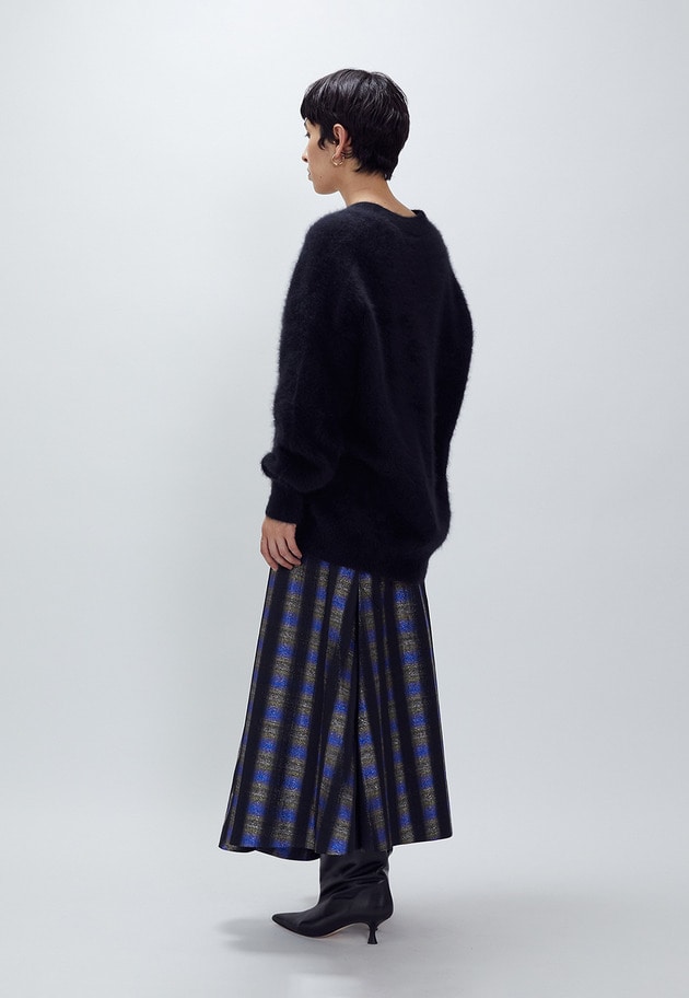 オンブレーチェックアシメフレアースカート 詳細画像 Blue 5