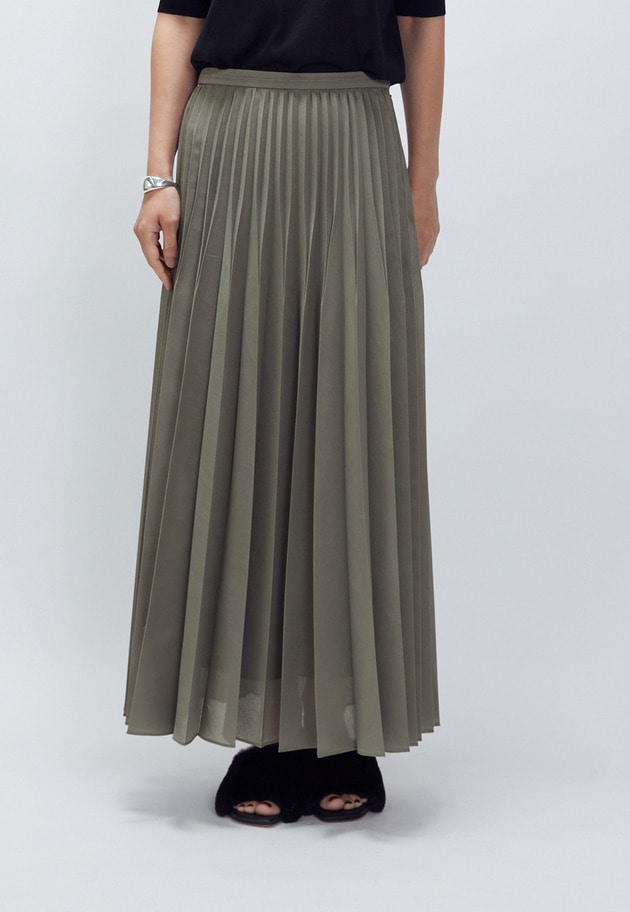 スパンオーガンジープリーツスカート 詳細画像 Mocha 1