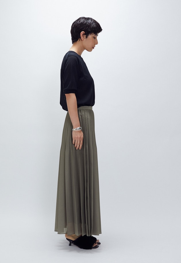 スパンオーガンジープリーツスカート 詳細画像 Mocha 4