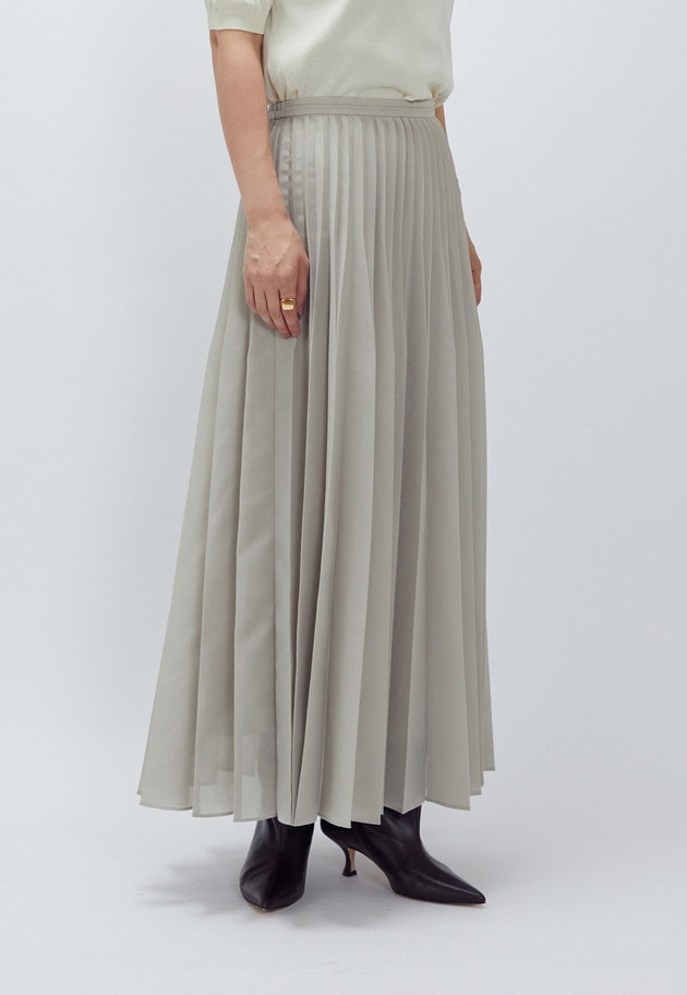 スパンオーガンジープリーツスカート 詳細画像 Graybeige 3