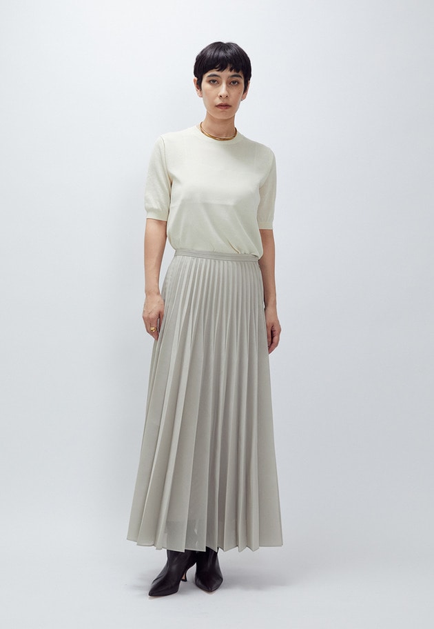 スパンオーガンジープリーツスカート 詳細画像 Graybeige 4